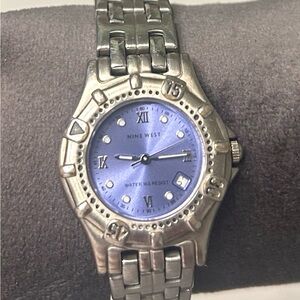 Nine West Metallic Watch with Lavender Dial